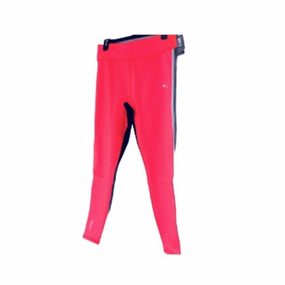 Puma Womens Neon Pink Color Block Moisture Wicking Leggings Activewear Sz XL New - Picture 2 of 9